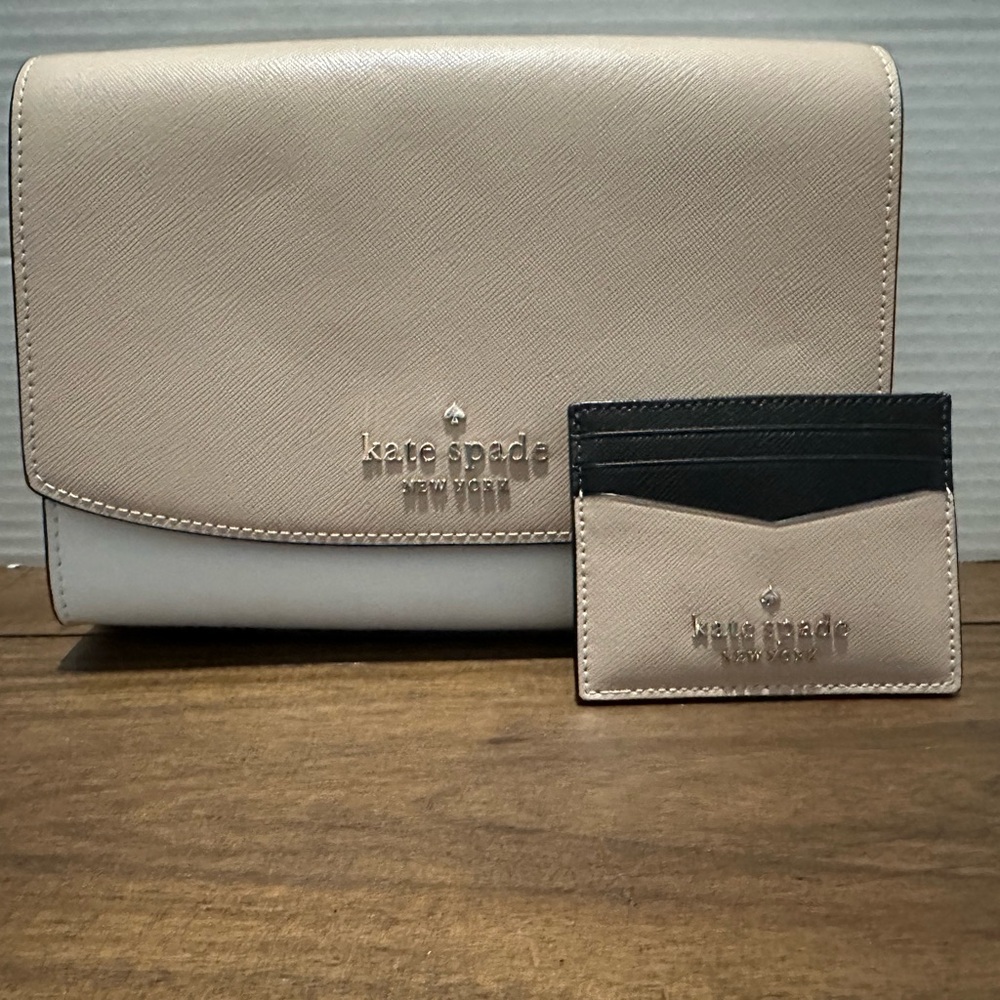 Kate Spade Madison Willow Convertible Crossbody with matching card holder